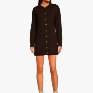 Gianni Bini Matilda Wool Blend Knit Crew Neck Long Sleeve Button Front Cardigan